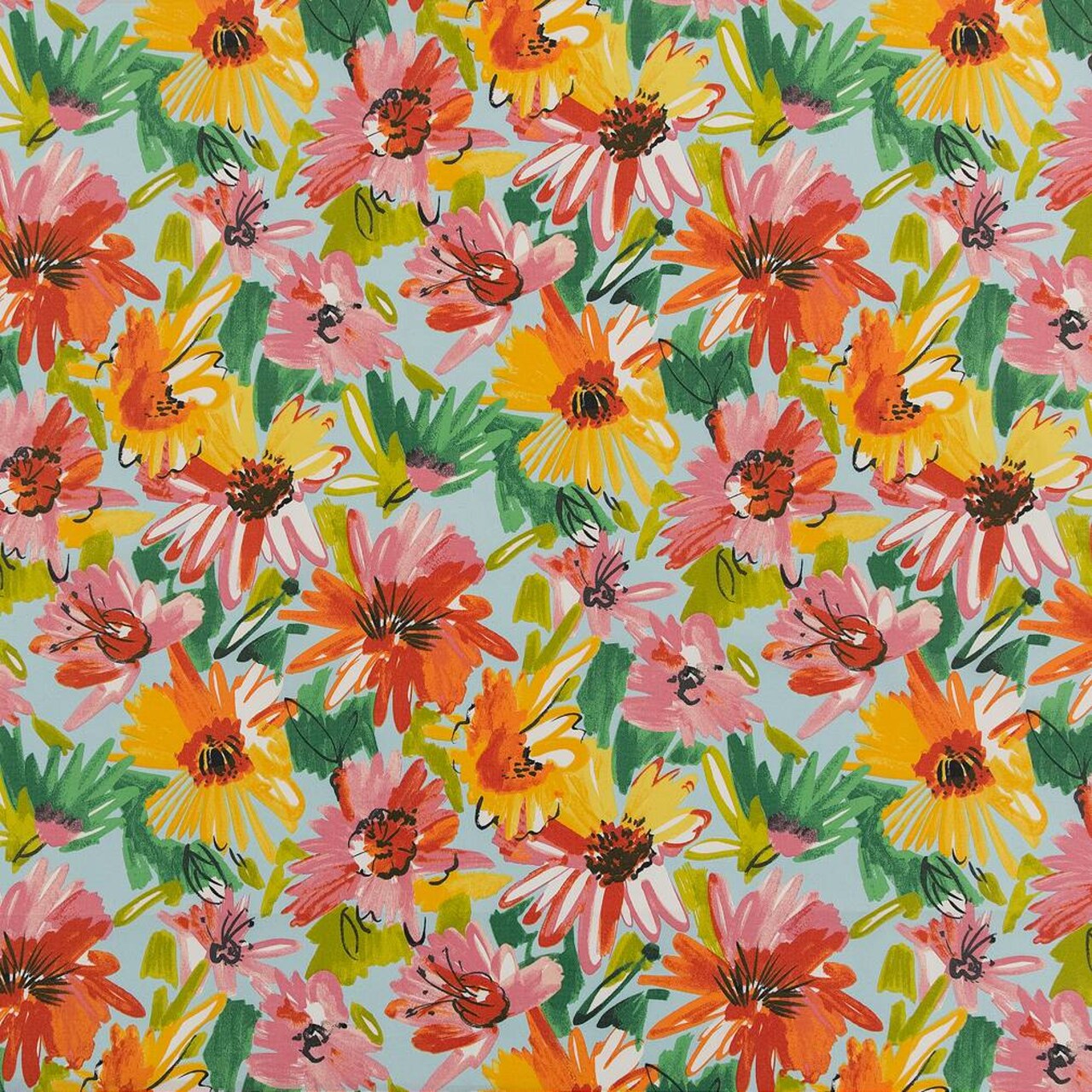 Malibu - Coral & Peach,Orange & Rust,Pink Floral,Tropical & Botanical Upholstery Fabric 54 Inches"